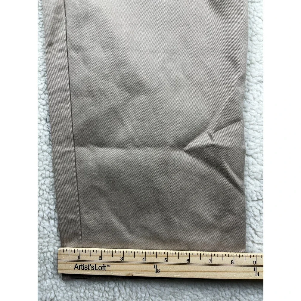 Lands‎ End Chino Pants Boys 20H Blend Flat Front Button Straight Leg Khaki